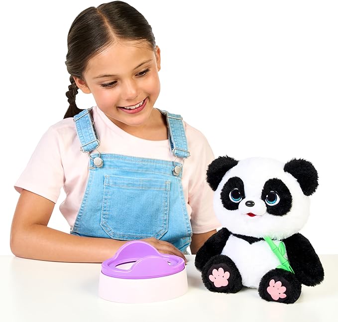 Little Live Pets My Baby Talking Panda ChuChu, Cuddly Panda Toy Plush with 50+ Sounds, Potty Dance, Kick, Feed, Kids Interactive Animal Toys Ages 4+