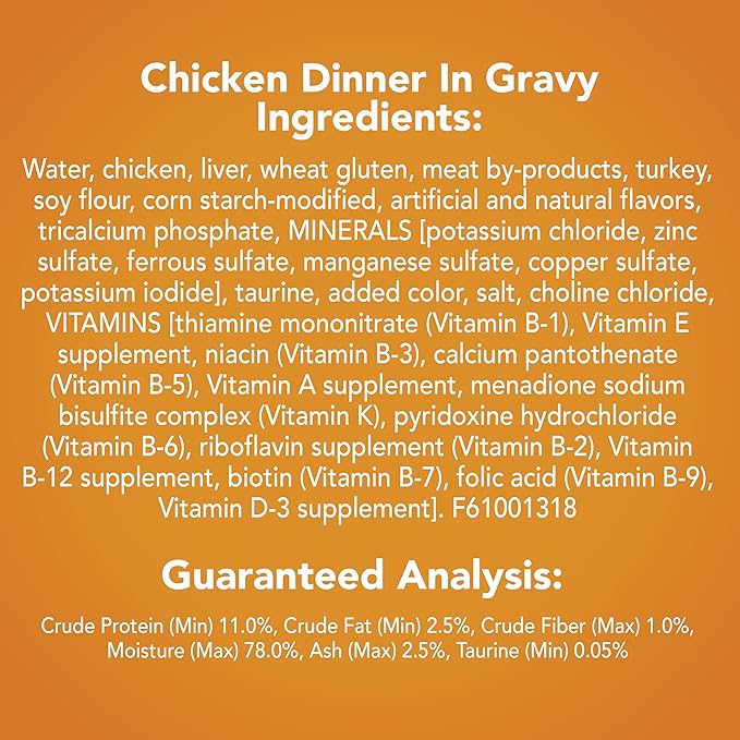 Purina Friskies Meaty Bits Wet Cat Food, Chicken Dinner in Gravy, Made with Real Chicken, Vitamins & Minerals, Canned Wet Cat Food, 5.5-Ounce Can (Pack of 12)