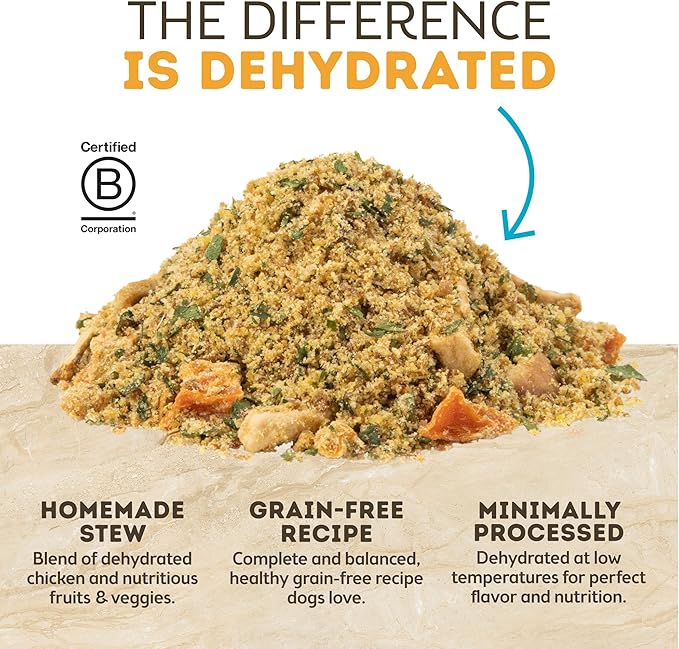 Only Natural Pet MaxBlends Grain Free Chicken Recipe Dehydrated Dog Food Formula - High Protein Homemade Stew, Nutrient-Dense Meal for Canine Health - Chicken RecipeFlavor - 2 lb Bag (Makes 8 lbs)
