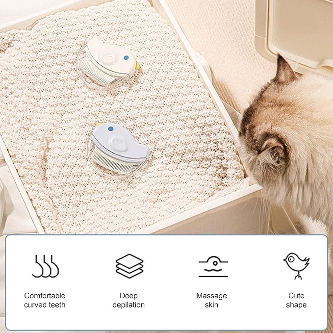 BESTonZON 2pcs Cat Brush and Dog Grooming Comb for Shedding with Detangling Function, Blue Plastic Pet Hair Removal Tool Suitable for Cats and Dogs