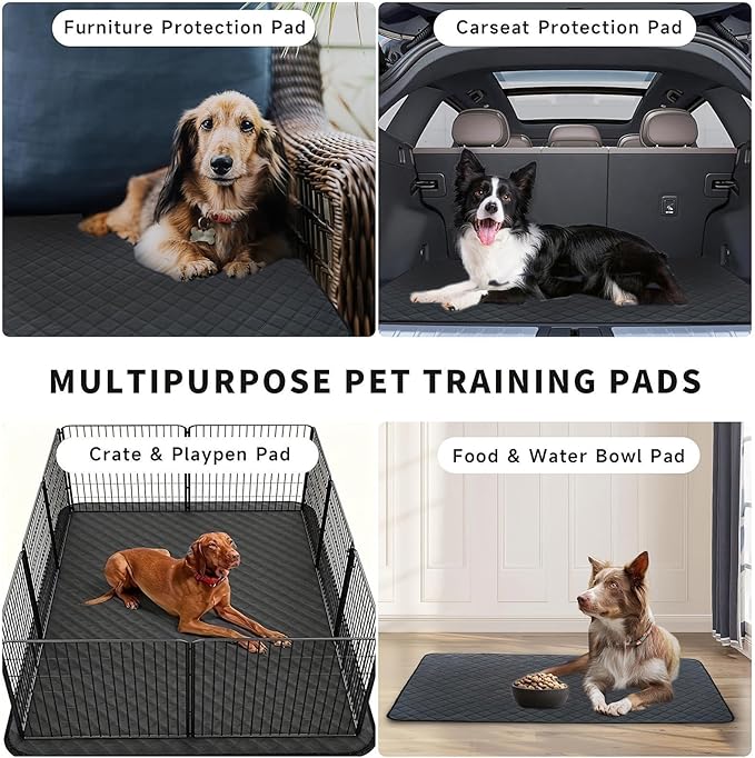 Washable Puppy Pads - Waterproof Large Pet Supplies, Absorbent Leakproof Dog Pee Pads for Small Medium Large Breed, Reusable Dog Potty Training Mats, Quick Dry for Crate Bed Sofa Floor Trunk Carpet