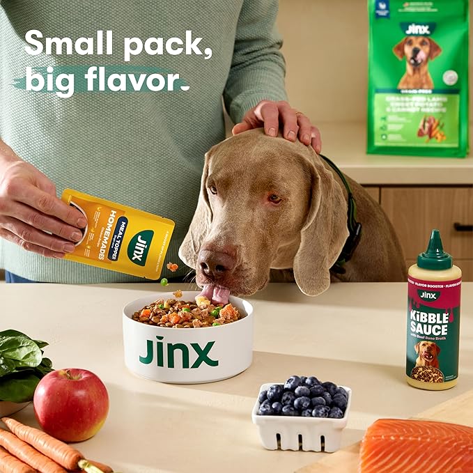 Jinx Wet Dog Food Topper, Mix with Dry Dog Food, Made with Real Lamb & Duck, Bone Broth, No Fillers, Puppy, Adult, Senior, 3oz, 8 Pack