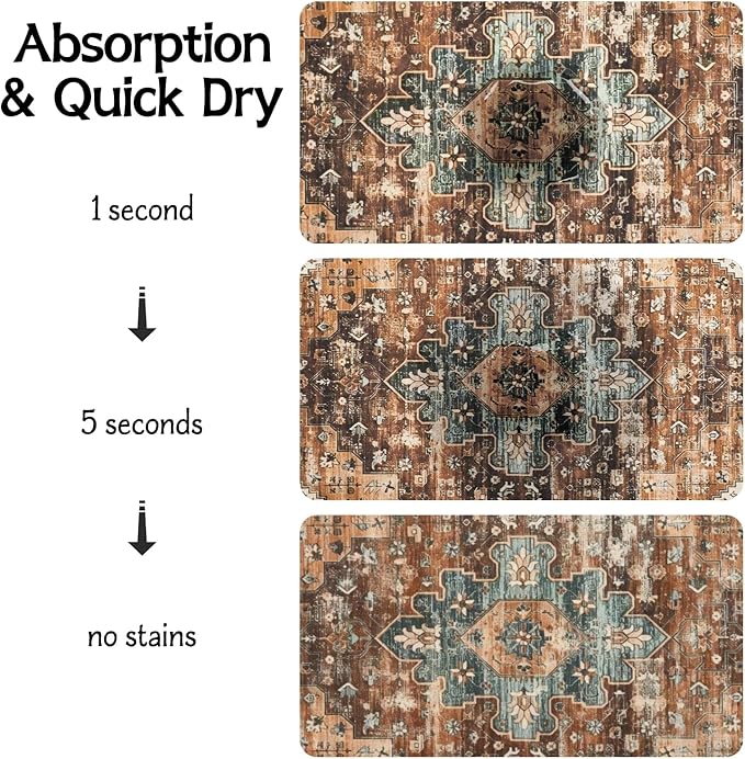 Dog Food Mats for Floors Absorbent, Non-Slip Quick Dry Dog Mat for Food and Water, Cat Pet Food Mat Pet Supplies
