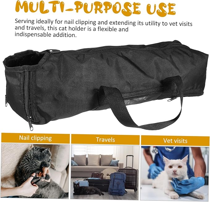 Cat Bathing Bag for Nail Trimming Mesh Grooming Holder Secure Zippers Comfortable Pet Bath Bag for Safe Washing and Grooming Sessions