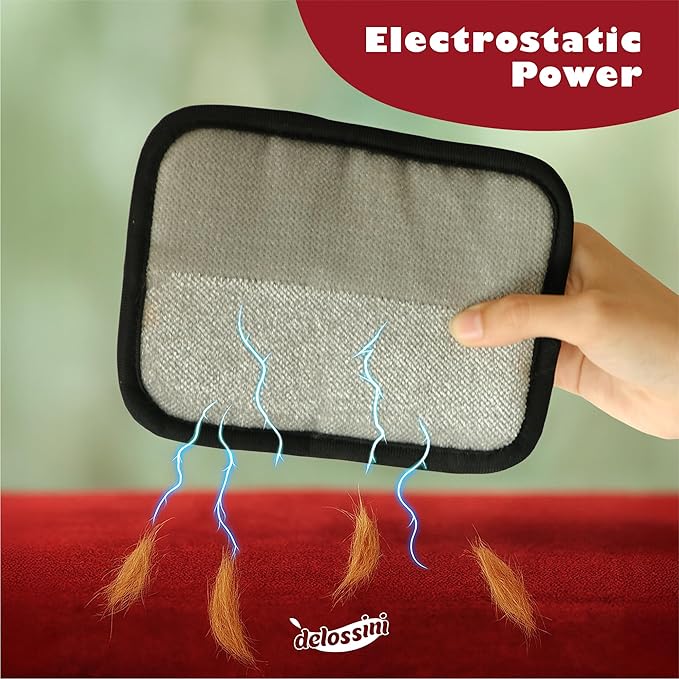 Pet Hair Removal Glove, Reusable Electrostatic Pet Hair Remover Glove for Cat & Dog, Washable 4 Finger Upgraded Version Pet Hair Mitt for Couch, Furniture, Car Seat - 2 PCS