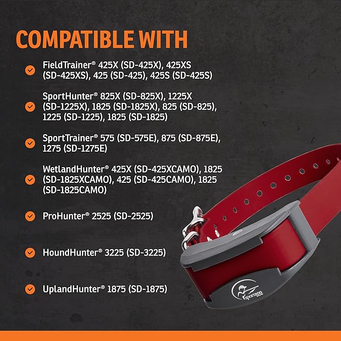 SportDOG Brand FieldTrainer 425XS Add-A-Dog Collar for Stubborn Dogs - Additional, Replacement, or Extra Collar for Your Remote Trainer - Waterproof and Rechargeable with Tone, Vibration, and Shock