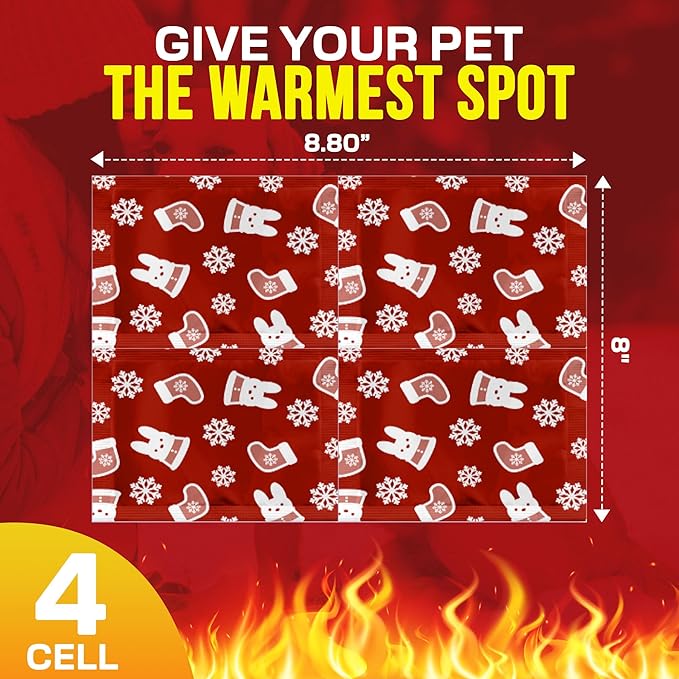Warmie Super Warmer for Dogs & Cats | All Natural & Safe, Easy & Comfort, Instant & Quick Heat | Air Activated, Last-Longer, Bigger&Wider Size | Steady Heating for Cold Temperature, Odorless, 5 Packs