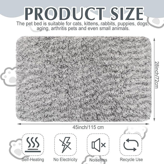 4 Pack Self Warming Cat Pads Self Heating Cat Mat Washable Homeless Dogs Thermal Pads Kennel Pad Reflects Body Heat Warm Crate Bed Mat for Indoor Outdoor Pet(Gray,45 x 28 Inch)