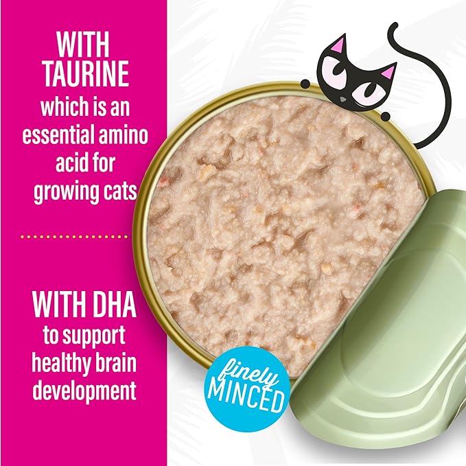 Tiki Cat Baby Pate Wet Cat Food for Kittens, Chicken & Chicken Liver, 2.4 oz. Can (12 Count)