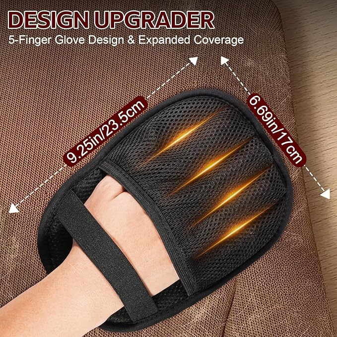 2-Pack Pet Hair Remover Gloves for Cats & Dogs, 2026 Upgraded Five-Finger Reusable Electrostatic Pet Hair Gloves, Magic Brush Pet Hair Remover Tool for Laundry, Couch, Carpet, Car Seat