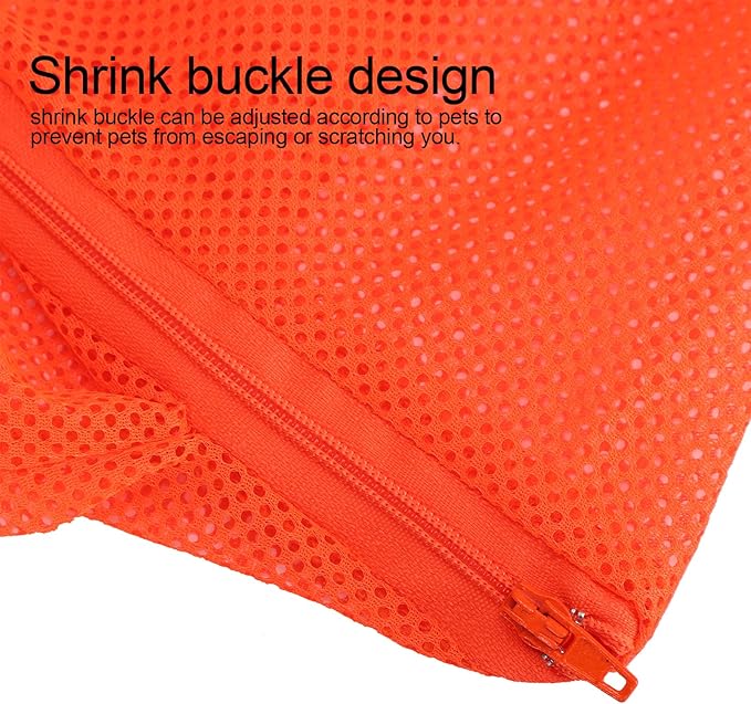 ZJchao Cat Bathing Bag, Breathable Cat Grooming Washer Mesh Bag Dog Hanger for Nail Trimming Grooming Bathing Polyester Soft Washing for Trimming Nail Cut (Orange + Yellow + Pink)