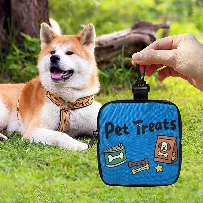 Dog Treat Pouch - Portable Storage Pet Supplies | Small Dog Snack Pouch Treat Pack | for Walking Outdoor Camping Travel Vacation Hiking Adventure