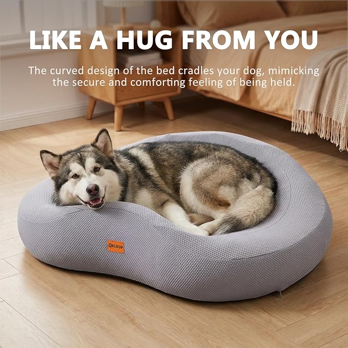 Talc-Free Memory Foam Orthopedic Dog Bed Pet Sofa - Washable Large Water Resistant Dog Cat Couch Sofa, Gray