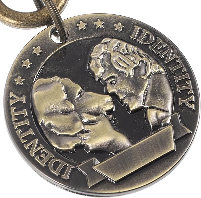 Amosfun Pet Id Tag and Cat Identification Engraved Metal Pendant with Backside Round Dog and Anti-Lost Identification in Pet Supplies