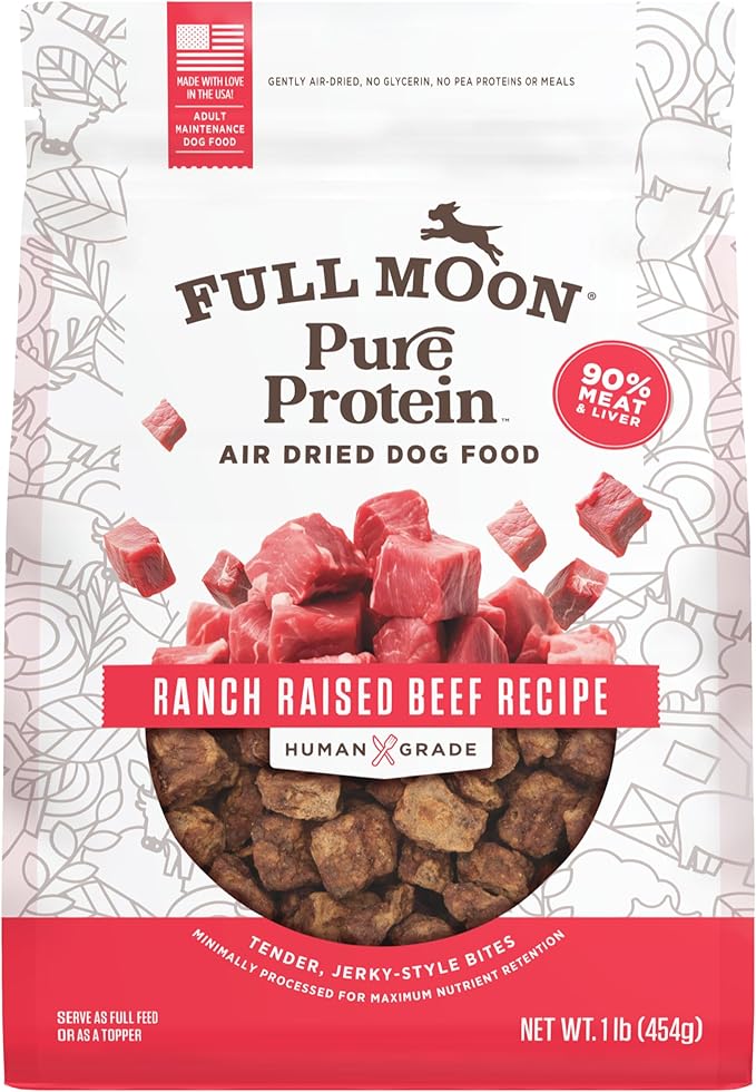 Full Moon Pure Protein Ranch Raised Beef Recipe 1lb (Pack of 1)