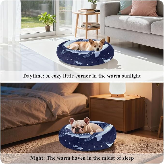 Pet Cat Beds Warm & Soft fluffier Puppy Beds for Small Size Pets Supplies Night Ocean Whale