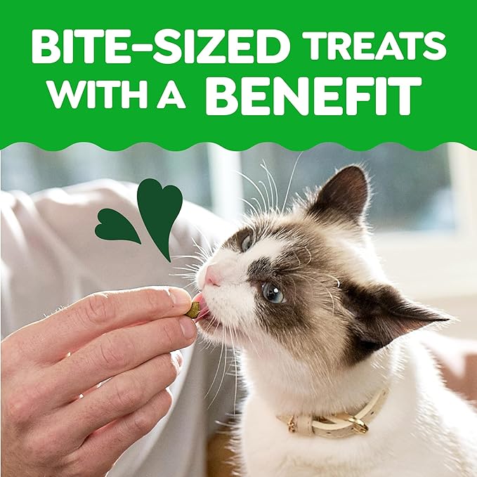 Greenies Cat Treats, Feline Smartbites, Skin & Fur Health, Crunchy and Soft Cat Treats, Salmon Flavor, 16 oz. Tub