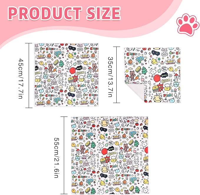 3 Pcs Cat Grooming Wrap, Self Adhesive Cat Wrap for Cutting Nails (21in-13in)