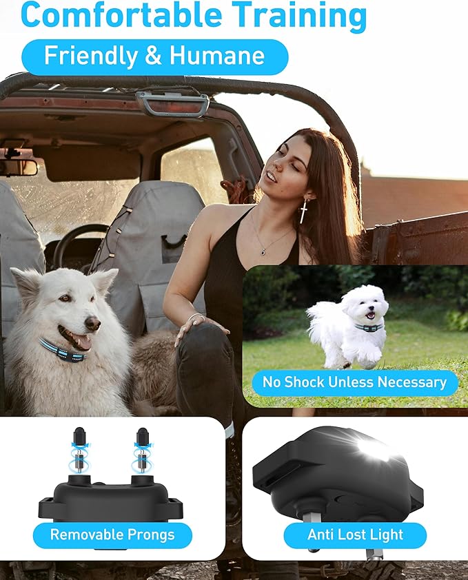 Ultra-Small Dog Training Collar, Tailored for Small Dogs 5-15lbs & Medium, Lightest Training Collar with Beep Vibration, Light for Night Walks, 3300Ft Rechargeable E Collar with Remote IPX7 Waterproof