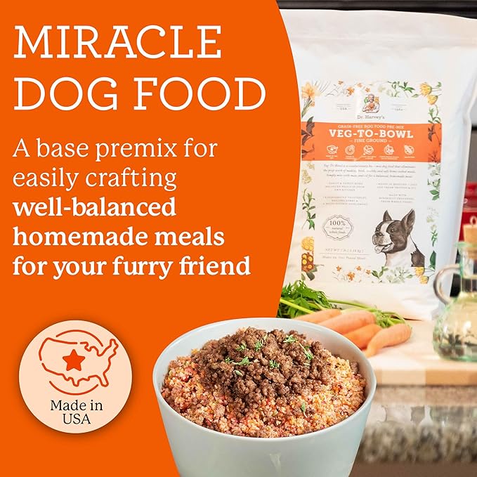 Dr. Harvey's Veg-to-Bowl Fine Ground Dog Food, Human Grade Dehydrated Base Mix for Dogs, Grain Free Holistic Mix for Small Dogs (3 Pounds)