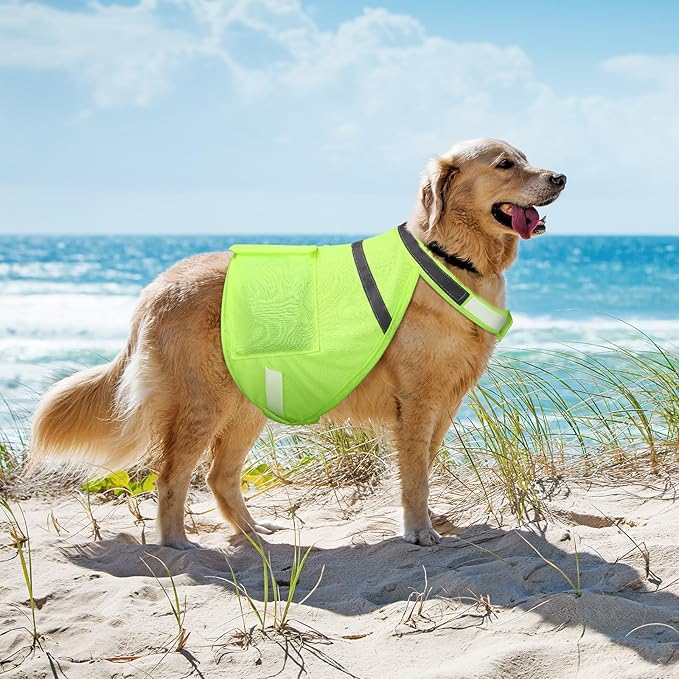 Aliceset 2 Pcs Dog Cooling Vest with 4 Recyclable Ice Pack Summer Outdoor Dog Cooling Harness Pet Adjustable Jacket Cooler(Extra Large)