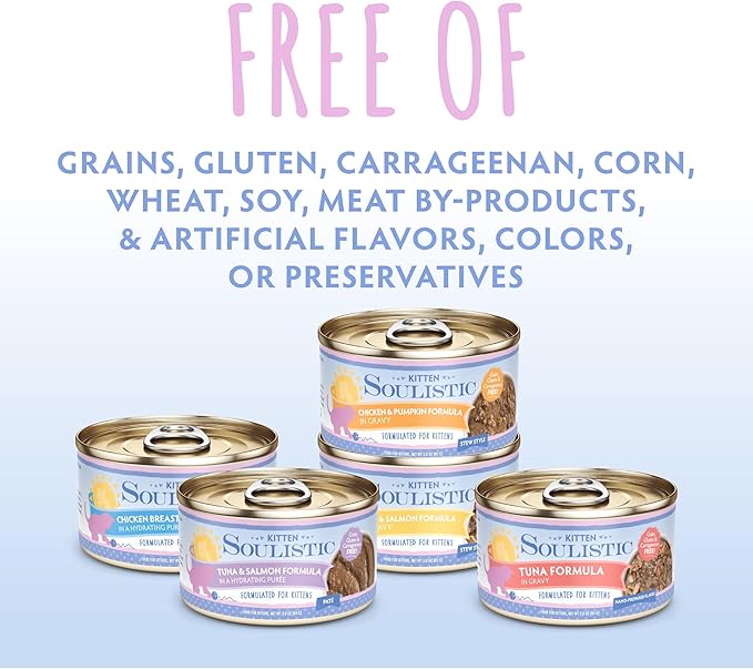 Soulistic Kitten, Tuna Formula in Gravy, 3oz Can, Pack of 12