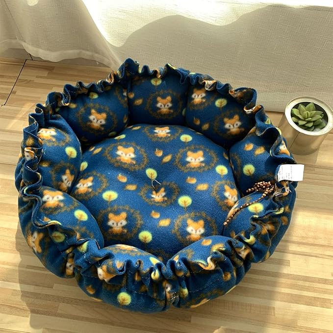 Windproof Warm Pet Bed House Drawstring Design Washable Soft Cushions Kennel for Small Dogs Cats Pet Supplies Houses for Indoor Large Houses for Warm No Heating Pad House Windproof for Winter