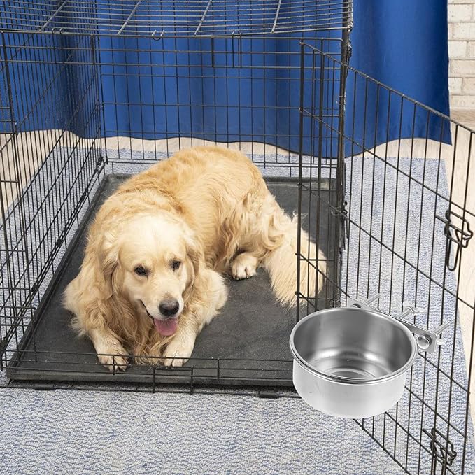 Milisten 2pcs Stainless Steel Dog Food Bowl and Cat Feeding Dish, Large Capacity Anti-Spill Design, Removable Bowls for Home Use, 10x4.5cm 12x5cm Pet Feeding Supplies