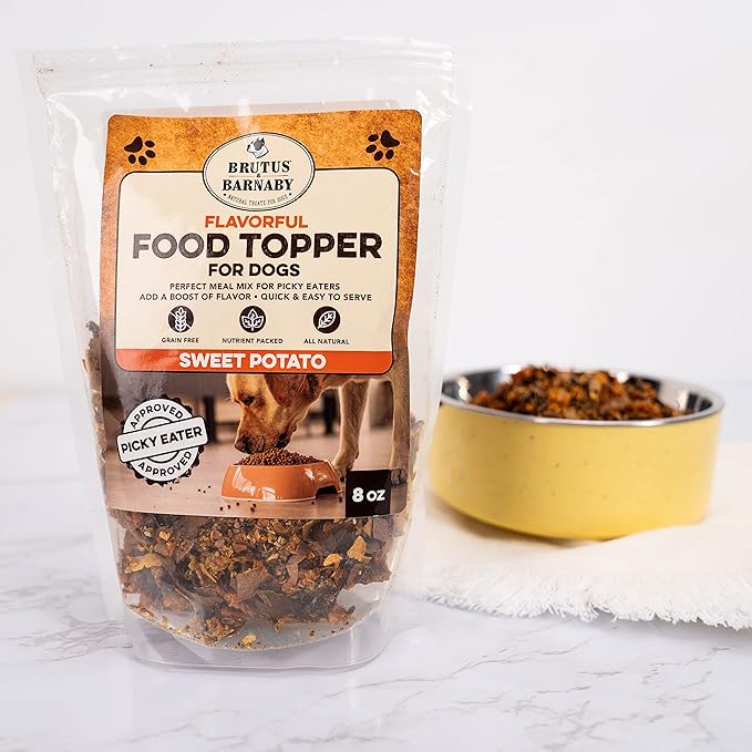 BRUTUS & BARNABY Bully Sticks 8oz + Sweet Potato Kibble Topper 8oz