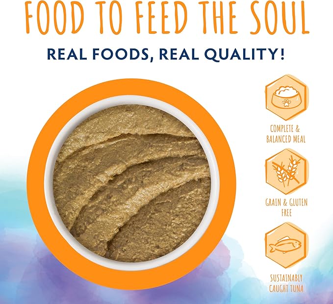 Soulistic Paté, Tuna and Salmon Dinner in a Hydrating Purée, 5.5oz Can, Pack of 8