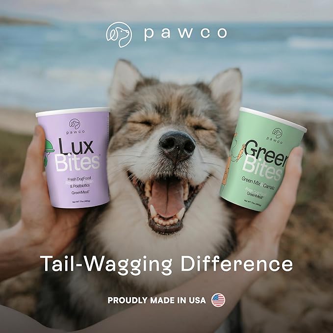 Pawco Premium Fresh Dog Food – Supports Energy, Digestion & Overall Health – LuxBites Recipe with Fermented Protein, Marine Microalgae Oil, Postbiotics & DHA – Pack of 6 x 17oz