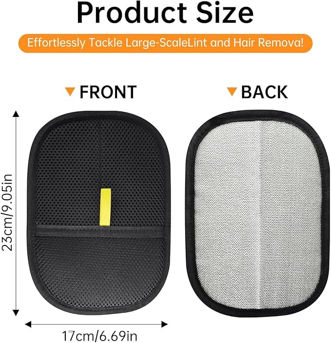 Electrostatic Pet Hair Removal Glove for Cats & Dogs, Efficient Reusable Cat Hair Remover Mitt with Static Charge, Cat Grooming Gloves for Hair Removal for Furniture, Clothes, Bedding (3)