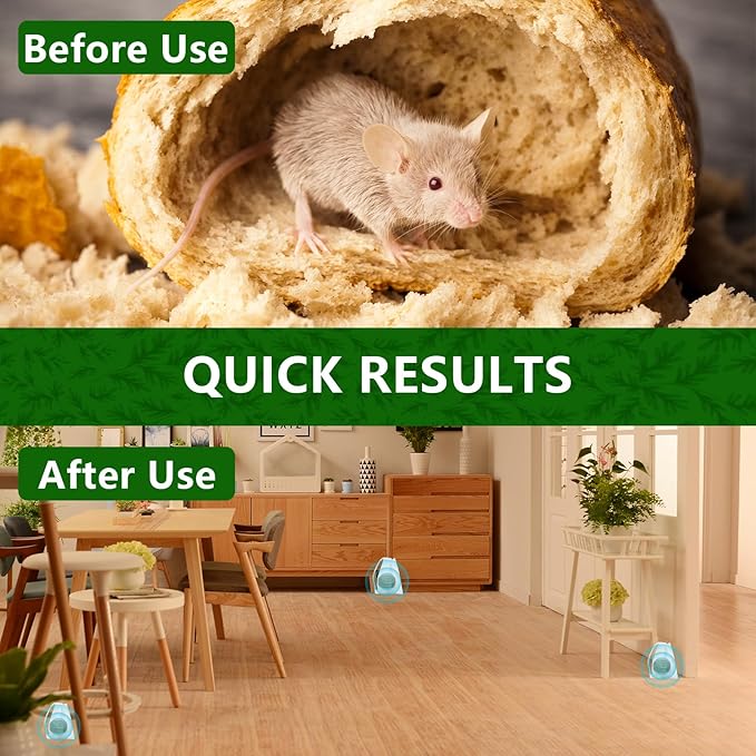 Mouse Rodent Repellent, 24 Pack Peppermint Lemon Oil Mice Repellent for Squirrel Rats Spider Pests, Natural Deterrent for Kitchen, Warehouse, Car, Indoor, Outdoor, Safe for Pets Family