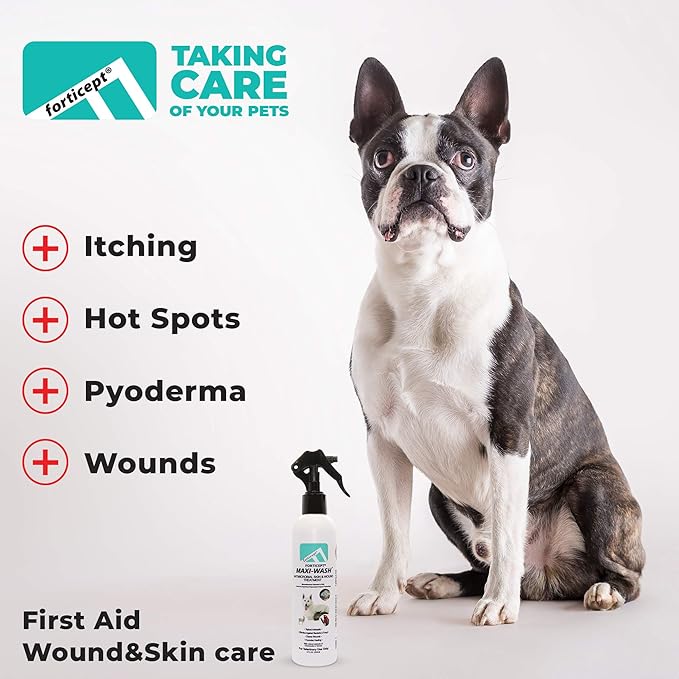 Forticept Hot Spot Treatment and Wound Care Kit for Dogs&Cats |Hotspot Wound Wash Spray 8oz + Wound Care Ointment 4oz + 2" 5 Yards Wound and Paw Bandage Wrap | First Aid Kit