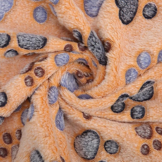 3Pcs Dog Paw Print Fleece Blanket, Pet Warm Sleep Mat, Coral Fleece Soft Dog Blanket with Cute Paw Design, Bite Resistant Pet Supplies for Dogs Cats Small Animals (S)