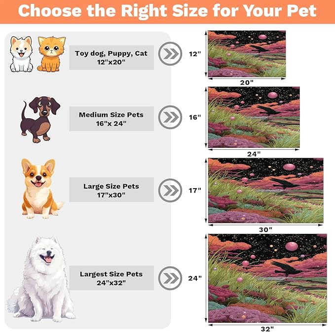 Cloud Dog Food Mat for Floors Absorbent, Quick Dry Water Dispenser Mat for Food, Water, Pet Supplies 17" x 30", Grass