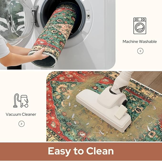 Floral Spring Doormat Flower Welcome Floor Mat Non-Slip Door Rug for Indoor Outdoor Kitchen Bathroom Entrance Porch, 20x32 Inch
