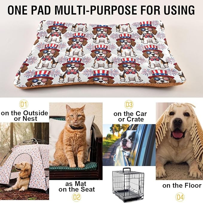 Dog Bed for Crate Washable Pet Sleep Pad, Dogs Kennel Mat with Non-Slip Bottom, Soft Fluffy Supplies Pet for Dogs and Cats (36x24 inch)