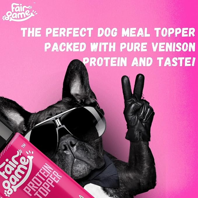 Fair Game Protein Dust Dog Food Topper, Free Range African Venison, High Protein 30%, Hormone Free, Air-Dried (5oz)