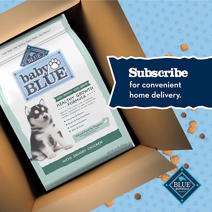 Blue Buffalo Baby Blue Natural Wet Food for Puppies, Healthy Growth Formula with DHA, Turkey & Vegetable Recipe, 12.5-oz. Can