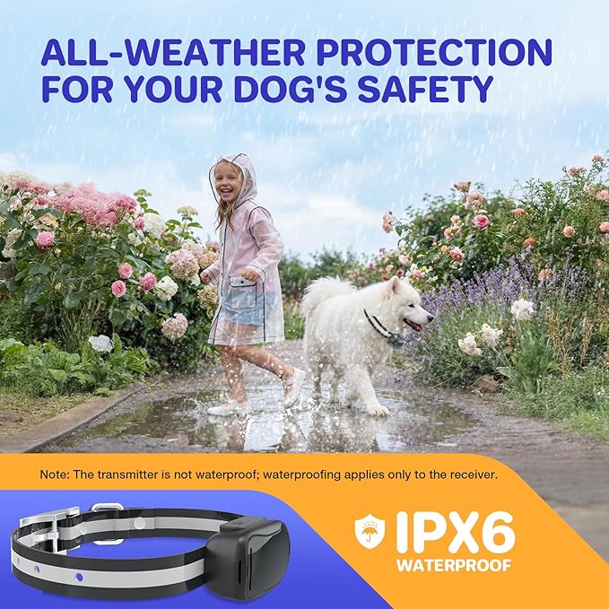 AOZOOM Electric Dog Fence System for 2 Dogs, 2 Water Resistant Collar Receiver, Underground/Aboveground Wired Pet Containment System with Adjustable Static/Tone Correction for Small Medium Large Dogs