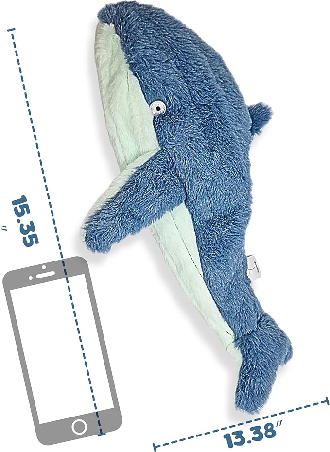 Crinkle Dog Toy – No stuffing Squeaky Dog Toy for Small, Medium & Large Breeds, Interactive Tough Toy Set - Ideal for Chewing, Teething & Fetch, Durable Pet-Safe Materials - Soft Blue Plush, Large