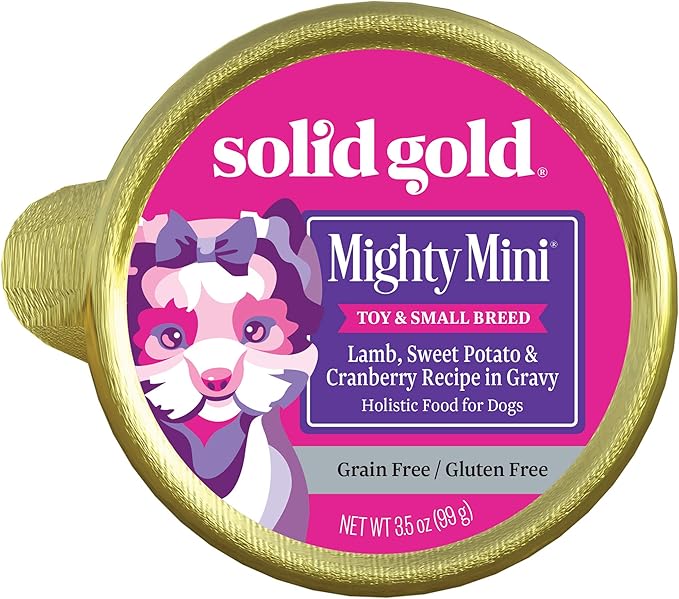 Solid Gold Mighty Mini Lamb, Sweet Potato & Cranberry Recipe Grain Free Wet Dog Food, 3.5 oz.