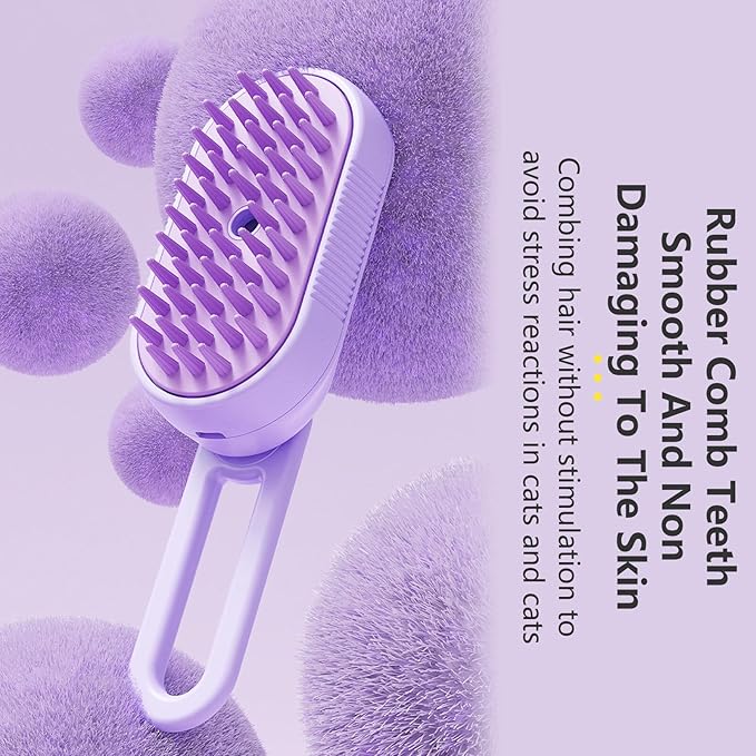 2PCS Spray Pets Brush for Cat/Dog,Cloud Care Cat Grooming Brush with Steam,3-in-1 Cleaning Pet Brush with 360° Rotating Arm,Multifunctional Cat and Dog Steam Brush for Removes Loose Undercoat