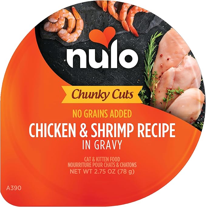 Nulo Chunky Cuts Chicken & Shrimp in Gravy Cat & Kitten Food, 2.75 oz Cup, Case of 10