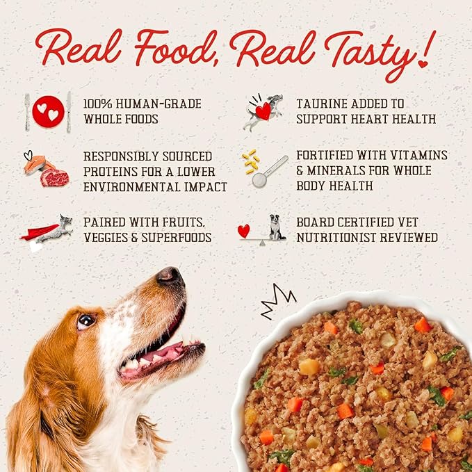 Stella & Chewy's FreshMade Frozen Fresh High-Protein Beef, Barley & Turkey Dog Food, 16-oz Pouch (Pack of 4)