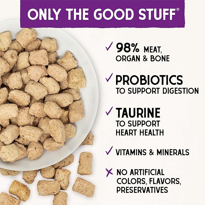Stella & Chewy's Freeze-Dried Raw Cat Dinner Morsels - Premium Chicken Recipe with 98% Cage-Free Meat & Organs - Natural Grain-Free Cat & Kitten Food - Made in USA - 1 oz