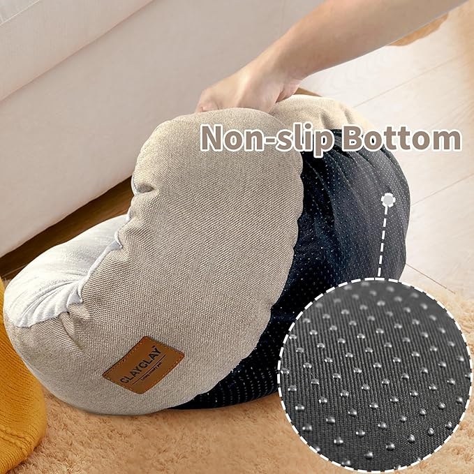 CLAYCLAY Cozy Round Cat Bed – Soft, Comfortable Cushion for Cats & Kittens – Non-Slip, Machine Washable, Plush Sleep Bed for Cats, Ideal for Resting & Napping up to 30lbs