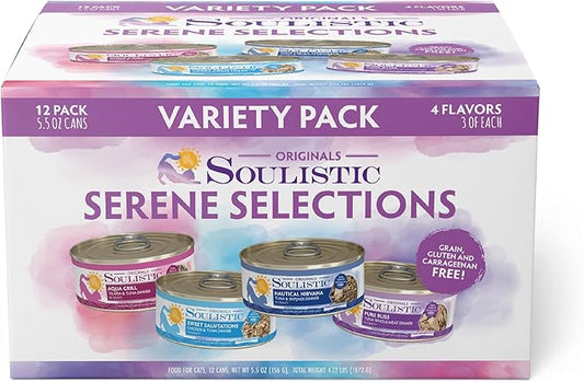 Soulistic Originals, Serene Selections Variety Pack, 5.5oz Can, Pack of 12