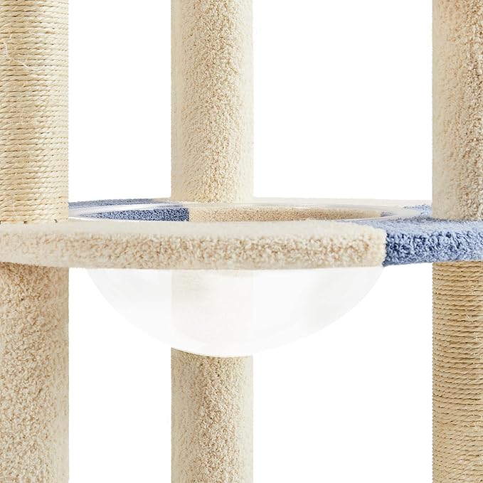 Yaheetech Cat Scratching Posts with Cat Bed, 35in Cat Scratcher with 2 Scratching Posts for Indoor Cats, Sisal Scratch Posts with Replaceable Ball for Kittens Adults Cats